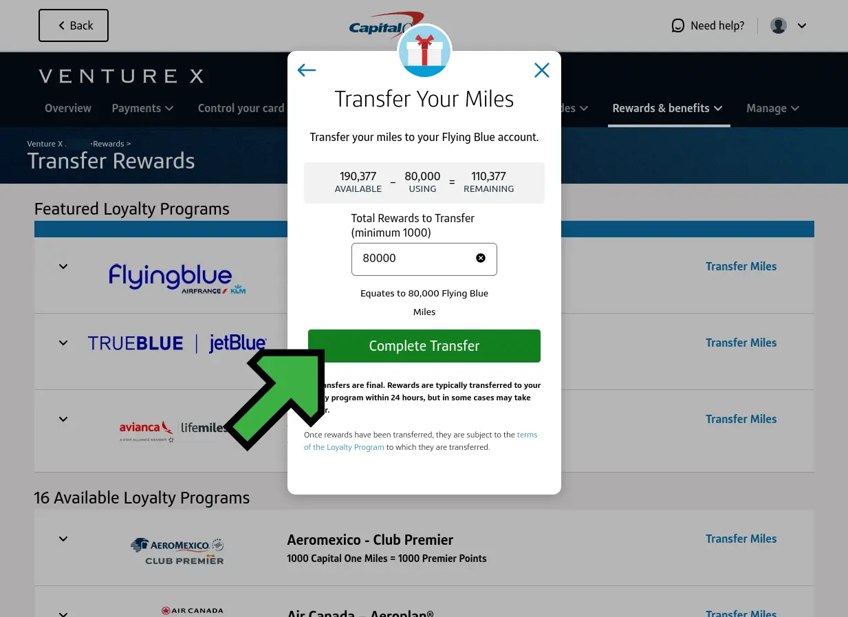 screenshot Capital One transfer confirmation
