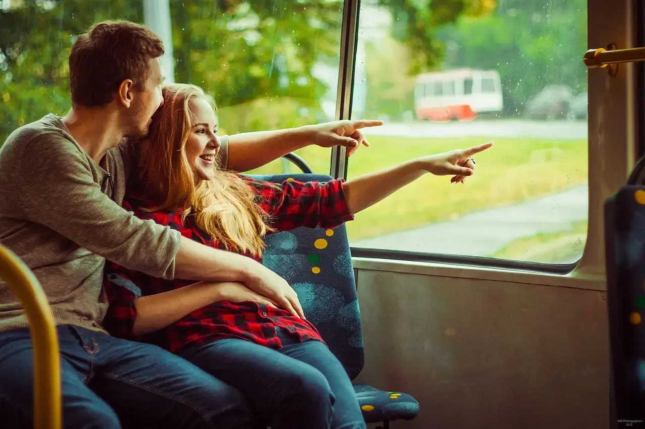 Couple traveling
